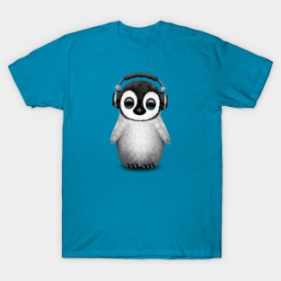 Cute Baby Penguin Dj Wearing Headphones T-Shirt